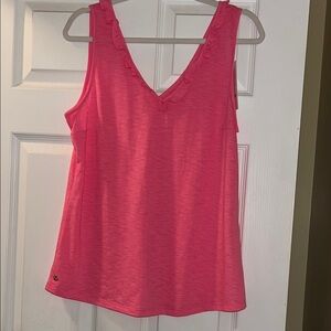 Lilly Pulitzer Bright Pink Ruffle Tank Top